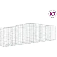 vidaXL Gabions 7 pcs voûtés 400x50x100/120 cm en fer