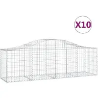 vidaXL Gabions avec arc surélevé 10 pcs. 200x50x60/80 cm Fer galvanisé
