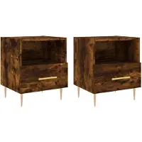 vidaXL Tables de chevet 2pcs chêne fumé 40x35x47,5cm bois d’ingénierie