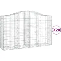 vidaXL Gabions avec arc surélevé 20pcs 200x50x120/140cm Fer galvanisé