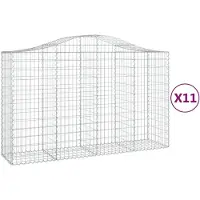 vidaXL Gabions 11 pcs voûtés 200x50x120/140 cm en fer