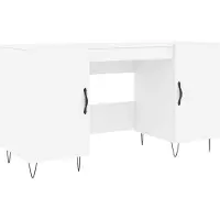 vidaXL Bureau blanc 140x50x75 cm bois composite