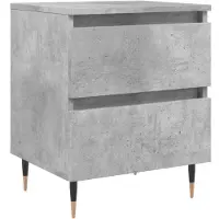 vidaXL Table de chevet gris béton 40x35x50 cm bois d’ingénierie