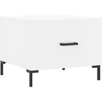 vidaXL Table basse blanc brillant 50x50x40 cm bois composite