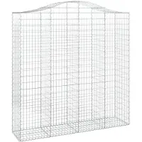 vidaXL Gabion voûté 200x50x200/220 cm fer galvanisé