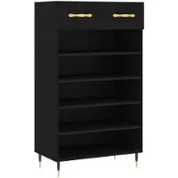 vidaXL Armoire à chaussures noir 60x35x105 cm bois d'ingénierie