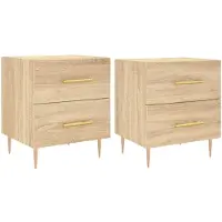 vidaXL Tables de chevet 2 pcs chêne sonoma 40x35x47,5 cm