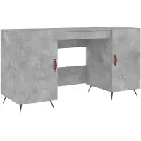 vidaXL Bureau gris béton 140x50x75 cm Bois composite