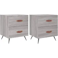 vidaXL Tables de chevet 2 pcs sonoma gris 40x35x47,5 cm