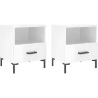 vidaXL Tables de chevet 2 pcs blanc brillant 40x35x47,5 cm