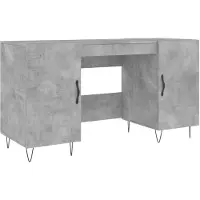 vidaXL Bureau gris béton 140x50x75 cm Bois composite