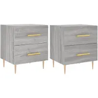 vidaXL Tables de chevet 2 pcs sonoma gris 40x35x47,5 cm