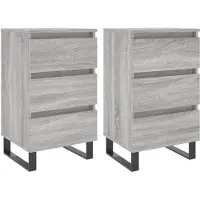 vidaXL Tables de chevet 2 pcs sonoma gris 40x35x69 cm bois ingénierie
