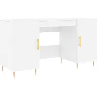 vidaXL Bureau blanc 140x50x75 cm bois composite