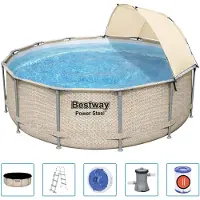Bestway Power Steel Kit piscine avec toit 396x107 cm