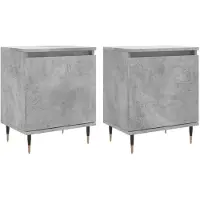 vidaXL Tables de chevet 2 pcs gris béton 40x30x50 cm bois d'ingénierie