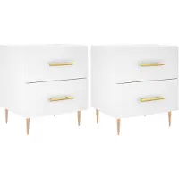 vidaXL Tables de chevet 2 pcs blanc 40x35x47,5 cm bois d’ingénierie