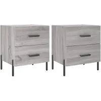 vidaXL Tables de chevet 2 pcs sonoma gris 40x35x47,5 cm
