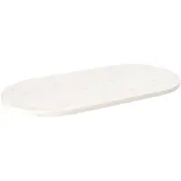 vidaXL Dessus de table blanc 110x55x2,5 cm bois de pin massif ovale