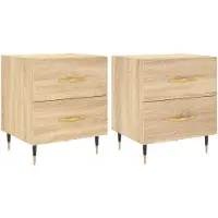 vidaXL Tables de chevet 2 pcs chêne sonoma 40x35x47,5 cm