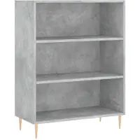 vidaXL Bibliothèque gris béton 69,5x32,5x90 cm bois d'ingénierie
