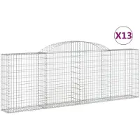 vidaXL Gabions avec arc surélevé 13 pcs 300x30x100/120cm Fer galvanisé
