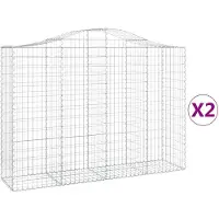 vidaXL Gabions 2 pcs voûtés 200x50x140/160 cm en fer