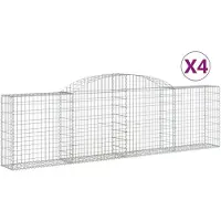 vidaXL Gabions avec arc surélevé 4 pcs. 300x30x80/100 cm Fer galvanisé