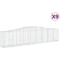 vidaXL Gabions avec arc surélevé 9 pcs. 400x50x80/100cm Fer galvanisé