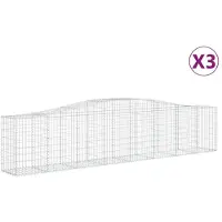 vidaXL Gabions avec arc surélevé 3 pcs. 400x50x80/100cm Fer galvanisé