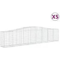 vidaXL Gabions avec arc surélevé 5 pcs. 400x50x80/100cm Fer galvanisé
