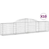 vidaXL Gabions avec arc surélevé 10 pcs. 300x30x60/80 cm Fer galvanisé