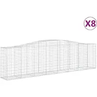 vidaXL Gabions avec arc surélevé 8 pcs. 400x50x100/120cm Fer galvanisé