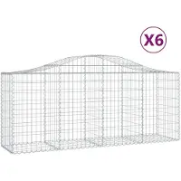 vidaXL Gabions avec arc surélevé 6 pcs. 200x50x80/100 cm Fer galvanisé