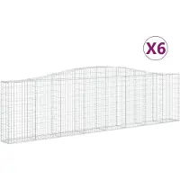 vidaXL Gabions avec arc surélevé 6 pcs. 400x30x100/120cm Fer galvanisé