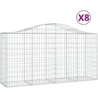 vidaXL Gabions avec arc surélevé 8 pcs. 200x50x100/120cm Fer galvanisé