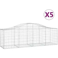 vidaXL Gabions 5 pcs voûtés 200x50x60/80 cm fer galvanisé