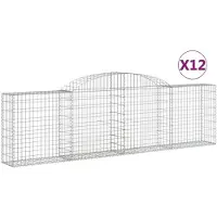 vidaXL Gabions avec arc surélevé 12 pcs. 300x30x80/100cm Fer galvanisé
