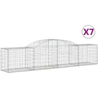 vidaXL Gabions avec arc surélevé 7 pcs. 300x50x60/80 cm Fer galvanisé
