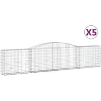 vidaXL Gabions avec arc surélevé 5 pcs. 400x30x80/100cm Fer galvanisé