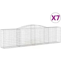 vidaXL Gabions avec arc surélevé 7 pcs. 400x50x100/120cm Fer galvanisé