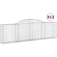 vidaXL Gabions avec arc surélevé 13 pcs. 300x30x80/100cm Fer galvanisé