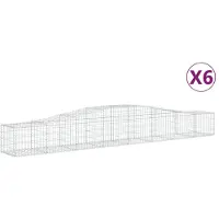 vidaXL Gabions avec arc surélevé 6 pcs. 400x50x40/60cm Fer galvanisé