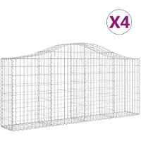 vidaXL Gabions 4 pcs voûtés 200x30x80/100 cm fer galvanisé