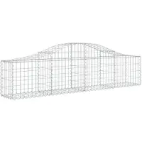 vidaXL Panier de gabions arqué 200x30x40/60 cm Fer galvanisé