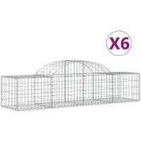 vidaXL Gabions avec arc surélevé 6 pcs. 200x50x40/60 cm Fer galvanisé