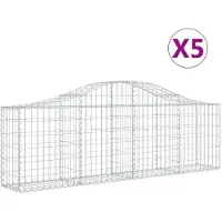 vidaXL Gabions 5 pcs voûtés 200x30x60/80 cm fer galvanisé
