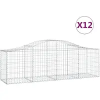 vidaXL Gabions 12 pcs voûtés 200x50x60/80 cm fer galvanisé