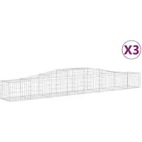 vidaXL Gabions avec arc surélevé 3 pcs. 400x50x40/60cm Fer galvanisé