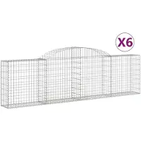 vidaXL Gabions avec arc surélevé 6 pcs. 300x30x80/100 cm Fer galvanisé